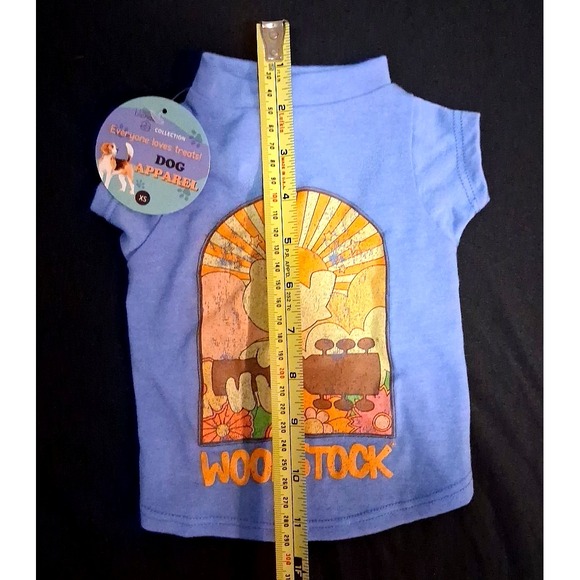🎸 Woodstock Music Doggy Swag! X-Small Graphic Pet Shirt Iconic Rock Paw-Fection - Picture 2 of 5